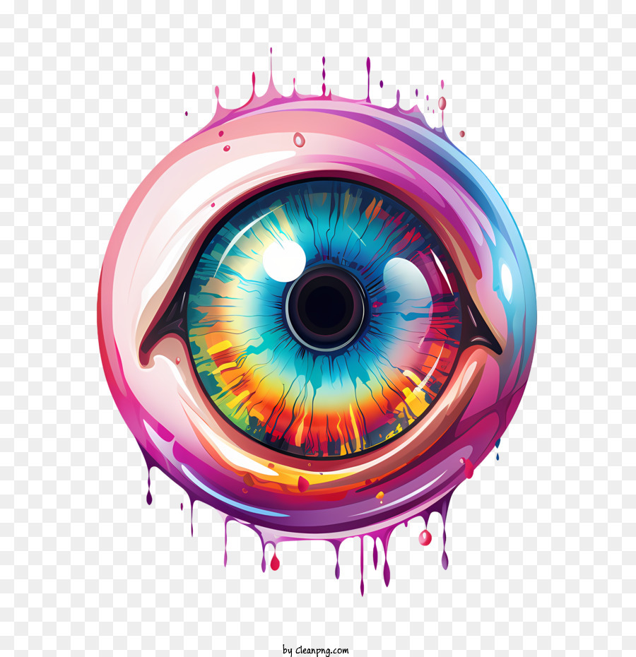 halloween eyeball eye colorful drip splatter png download - 3480