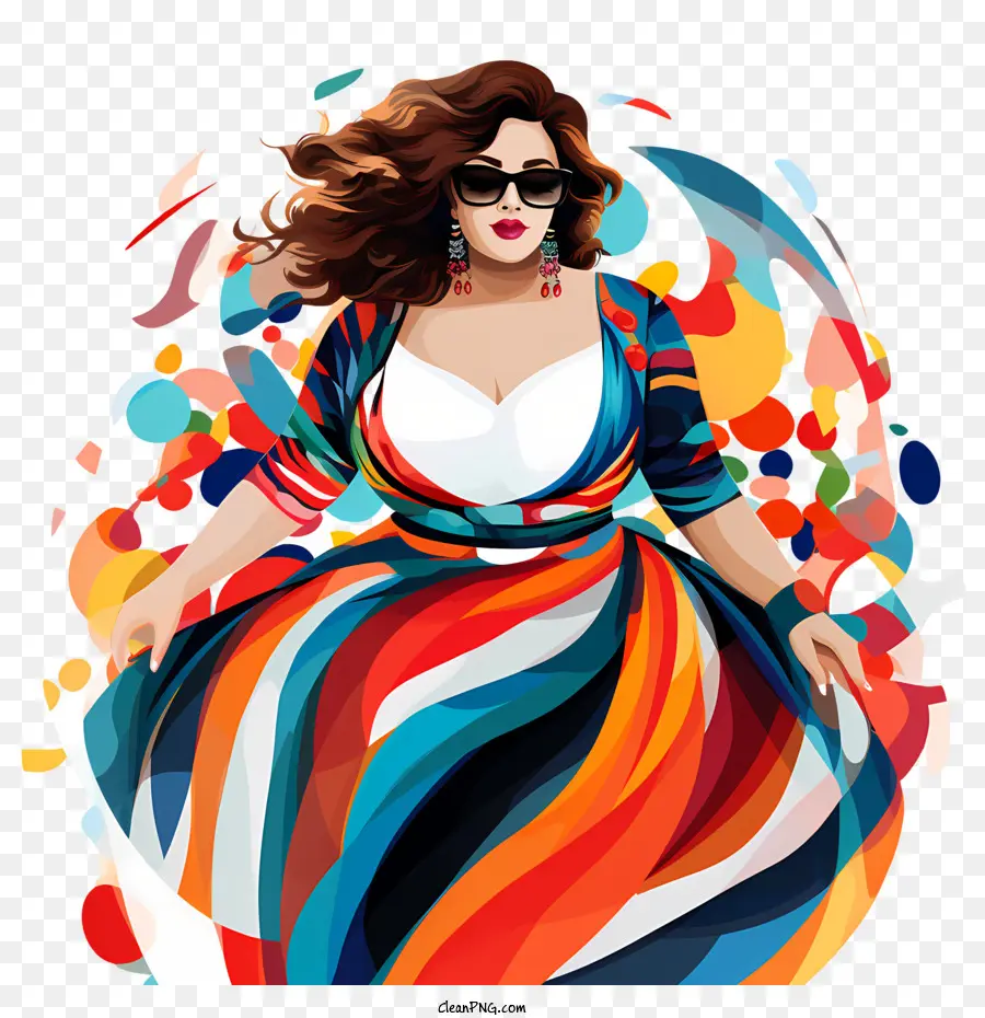 national curves day woman dress colorful abstract