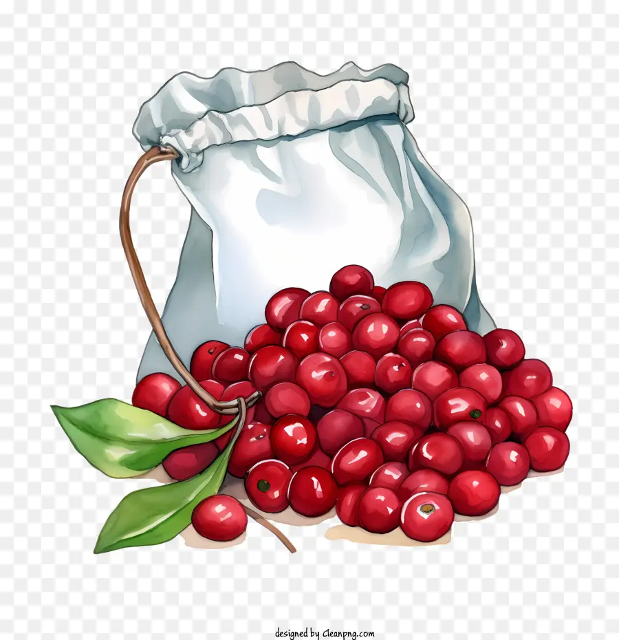 sacchetti di chicchi di caffè con sacchetti di frutta rossa - 