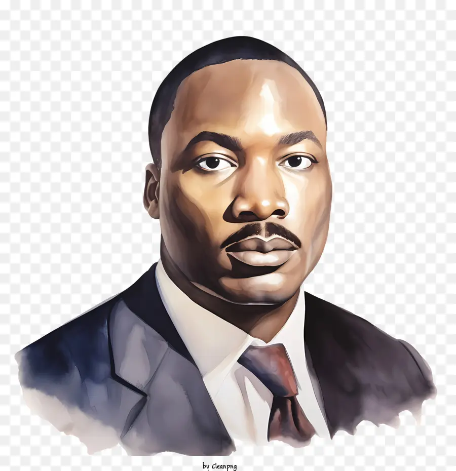 Martin Luther King Porträt Schwarzer Anzug Krawatte - 