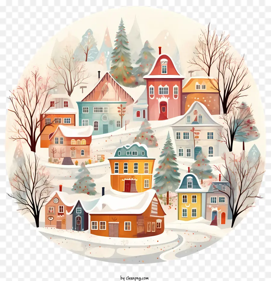 Villaggio invernale carino accogliente inverno villaggio invernale - 