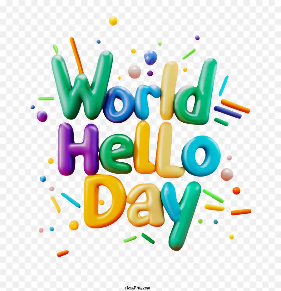 World Hello Day Happy colorato divertente vibrante - 