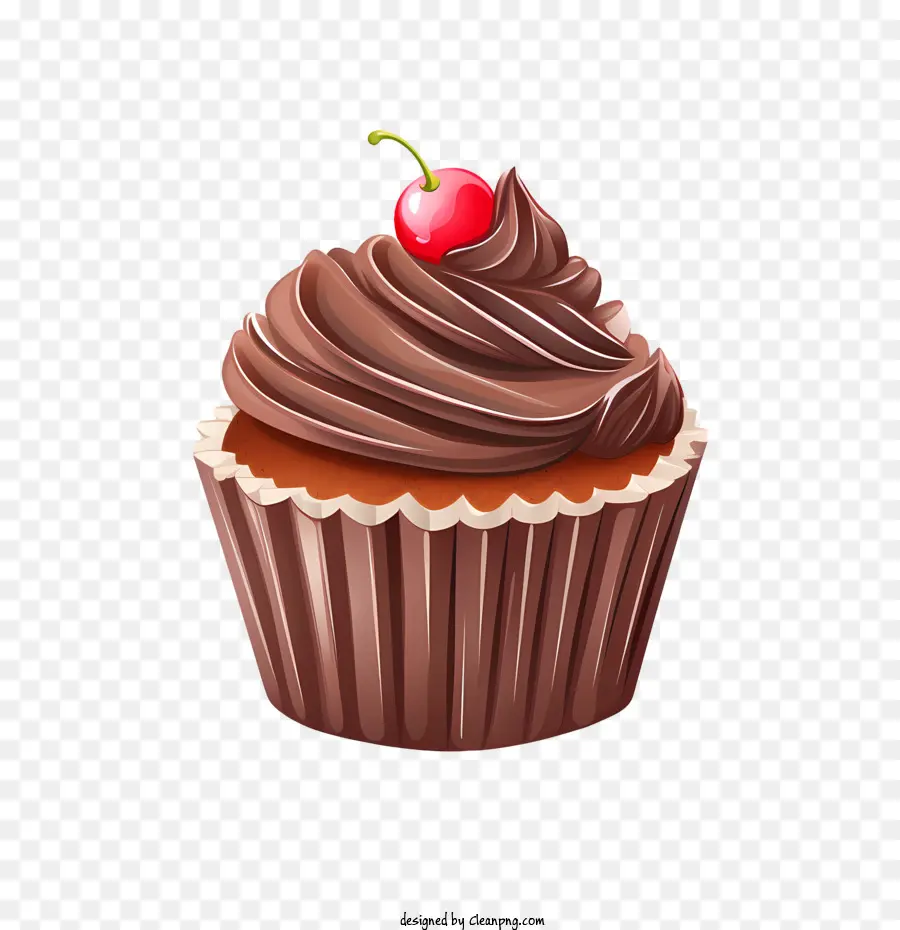 Schokoladen -Cupcake -Tag Schokoladen -Cupcake -Schokoladen -Zuckerguss Schokoladenkirsch Cupcake - 