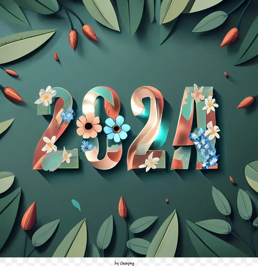 2024 Alles Gute zum Neujahr Geburtstagsgrüße Jubiläum Blumen - 