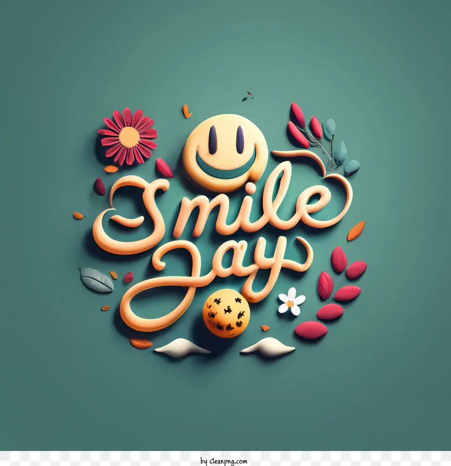 World Smile Day Smiley Typografie Schriftzug kreativ - 