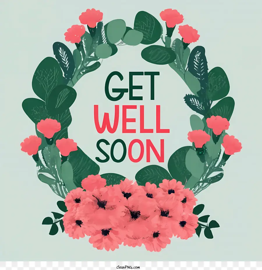 get well soon get well soon flowers wreath happiness