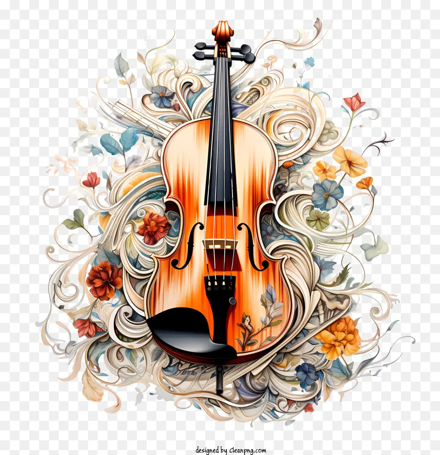 Geigentag Violin Musik Blumen dekorativ - 
