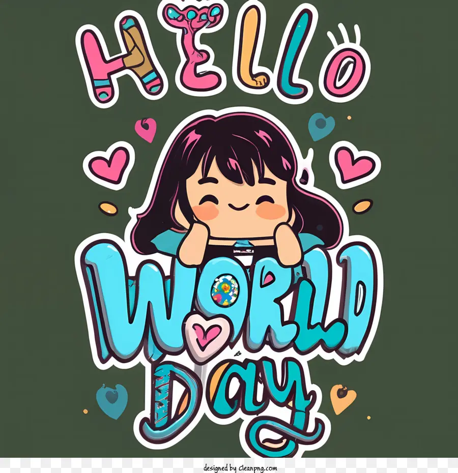 world hello day happy joyful cartoon cute