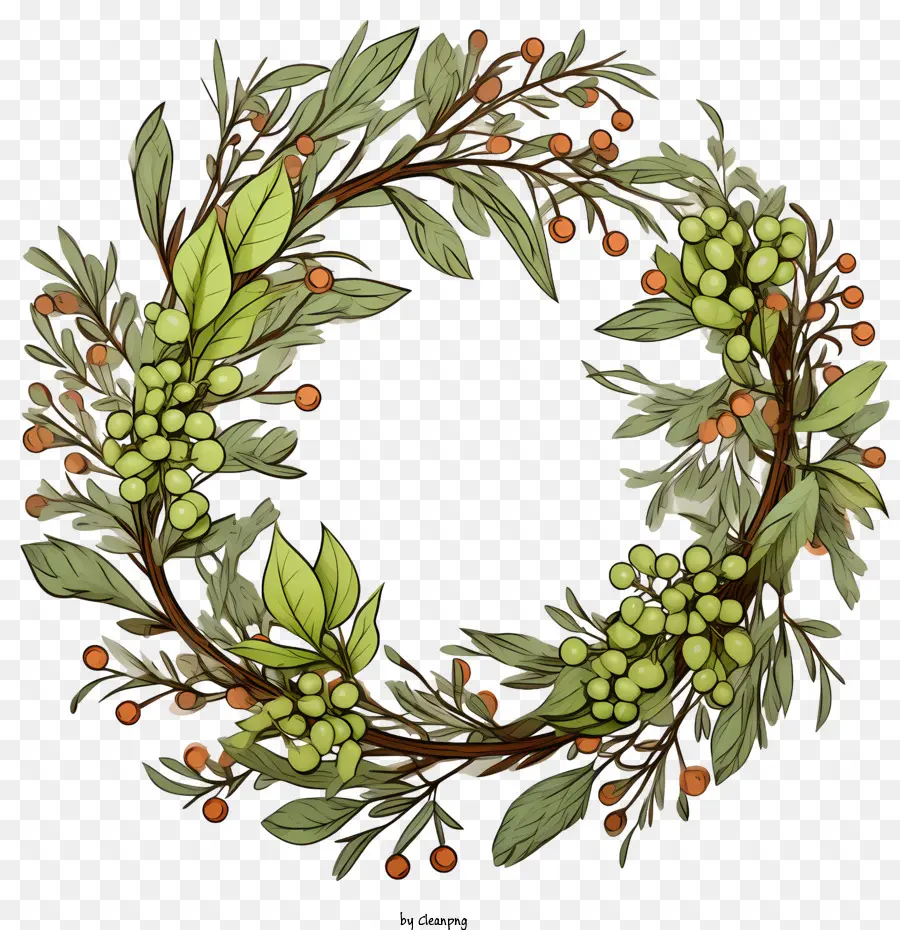 olive wreath wreath autumn leaves berries