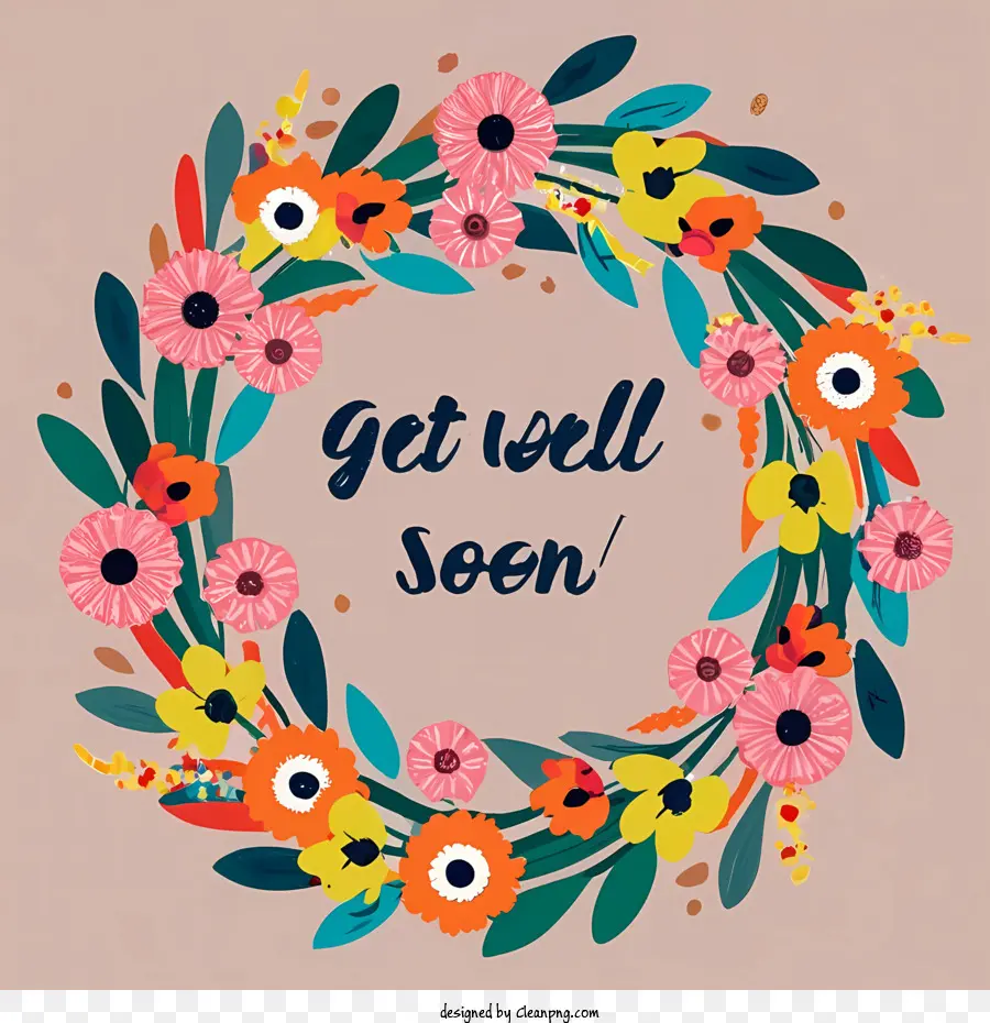 get well soon wreath floral spring decorative