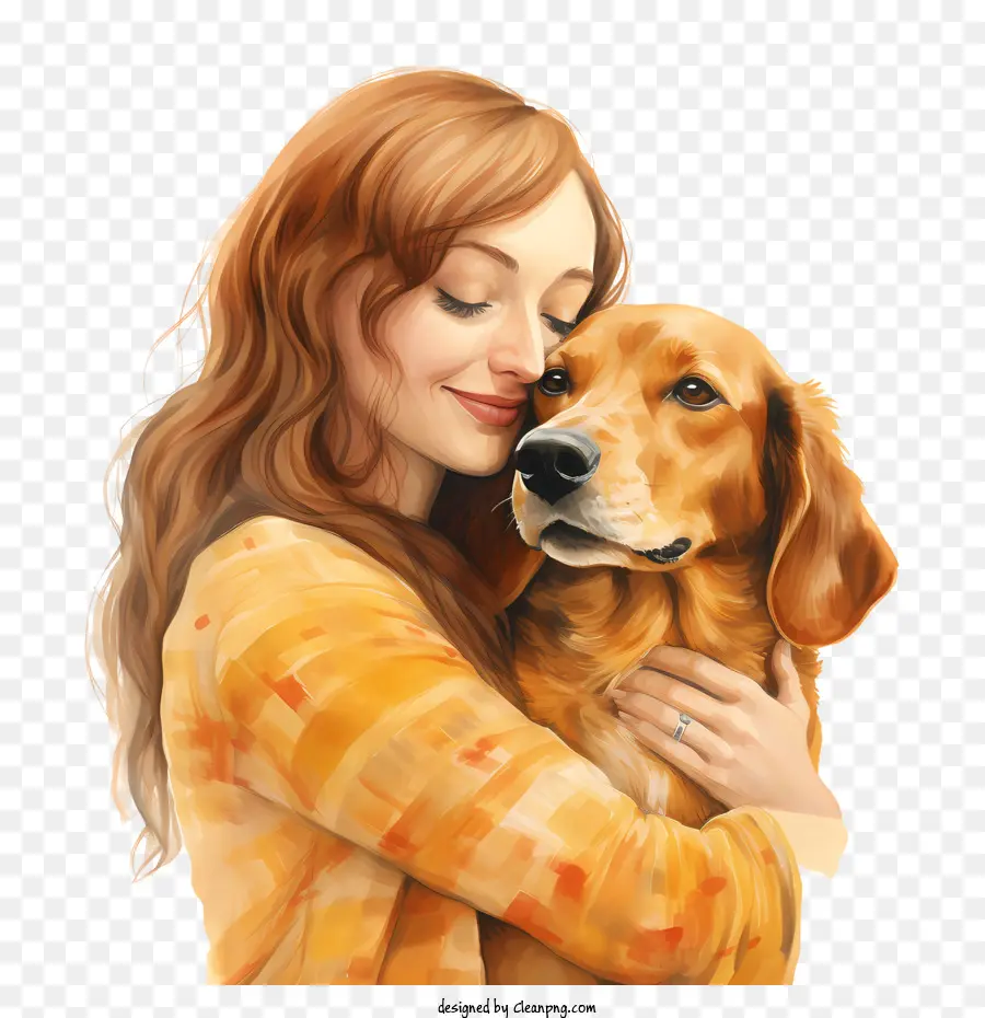 Hug của bạn ngày người phụ nữ ôm con chó - 