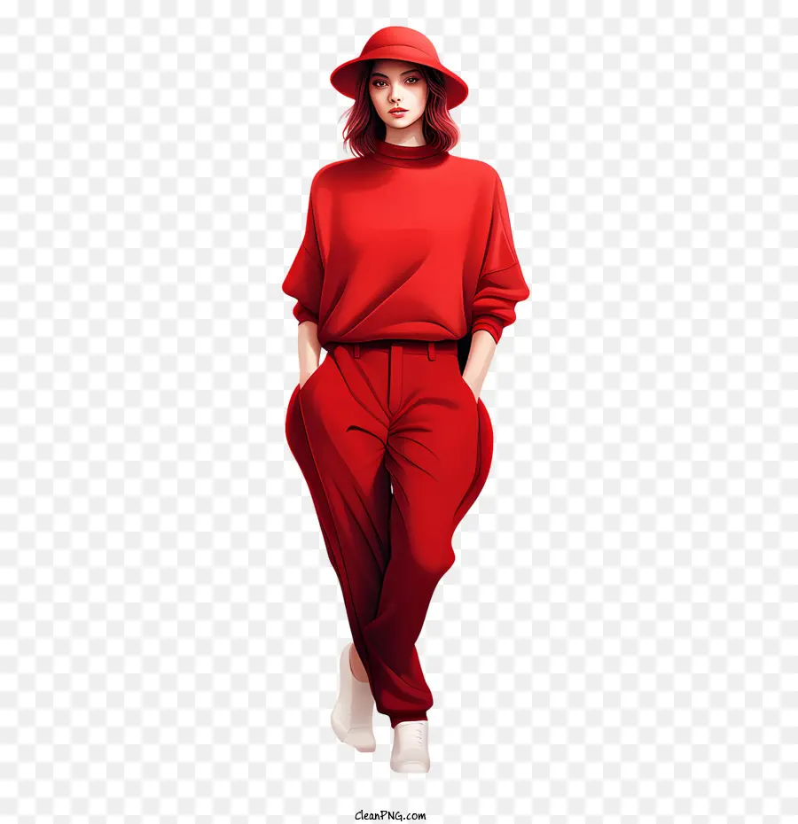 Trang phục thời trang nữ trang phục màu đỏ ngày đỏ - 