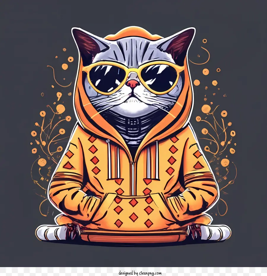 global cat day cat hoodie sunglasses beanie