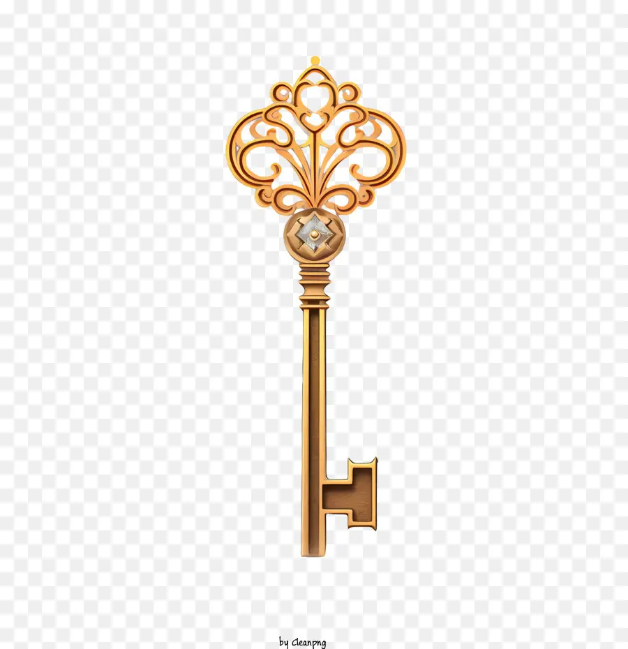 Golden Schlüsselschloss Golden kompliziertes Design - 