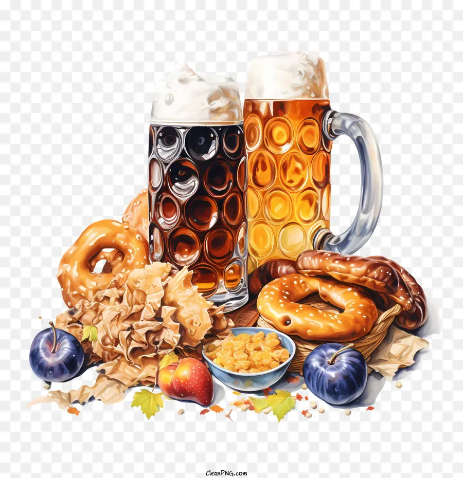 Oktoberfest Bier Brezeln Senf Zwiebel - 