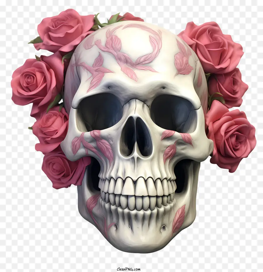 Skull Rose Skull Roses Tattoo Flower - 