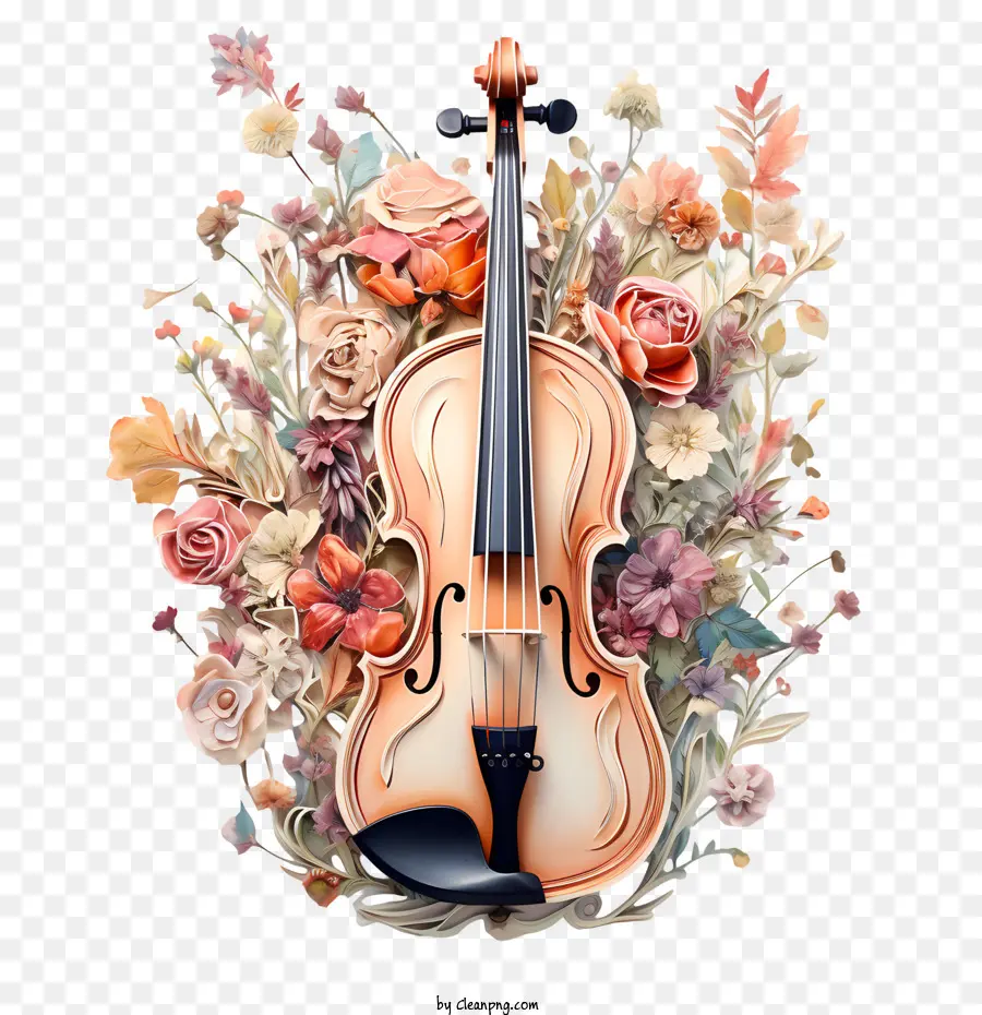 Geigentag Violin Musikinstrument Blumen Blumen - 