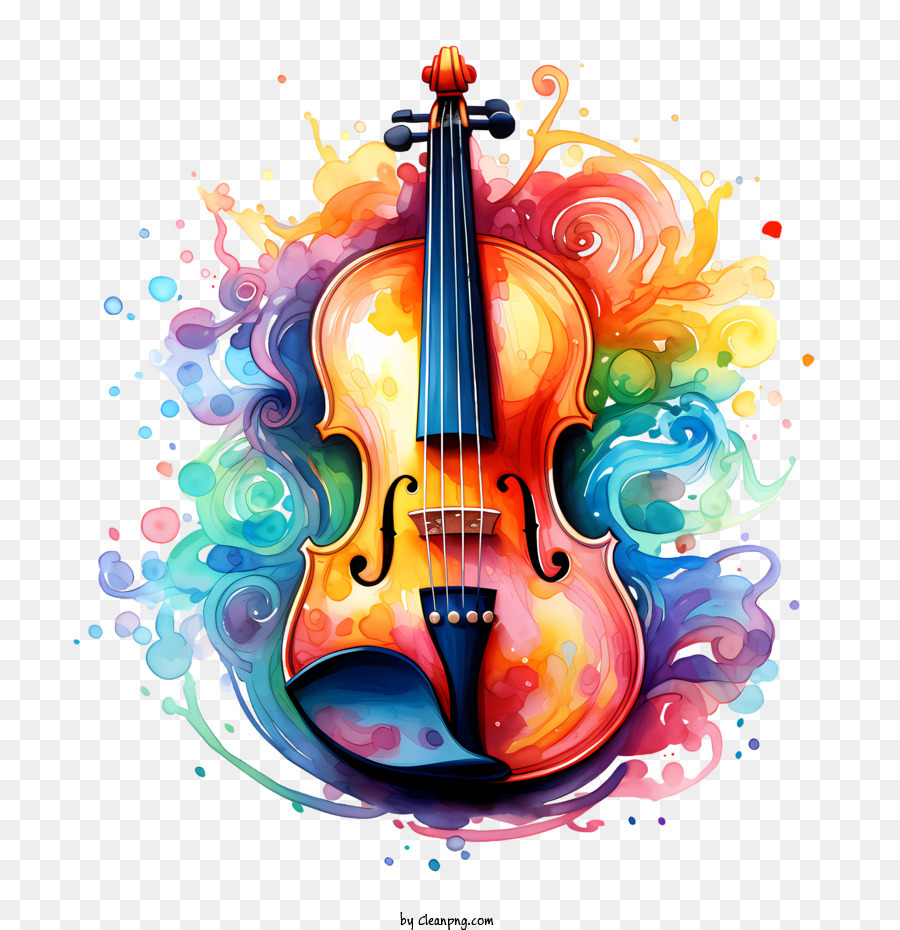 Musica per violino violino watercolor colorato - 