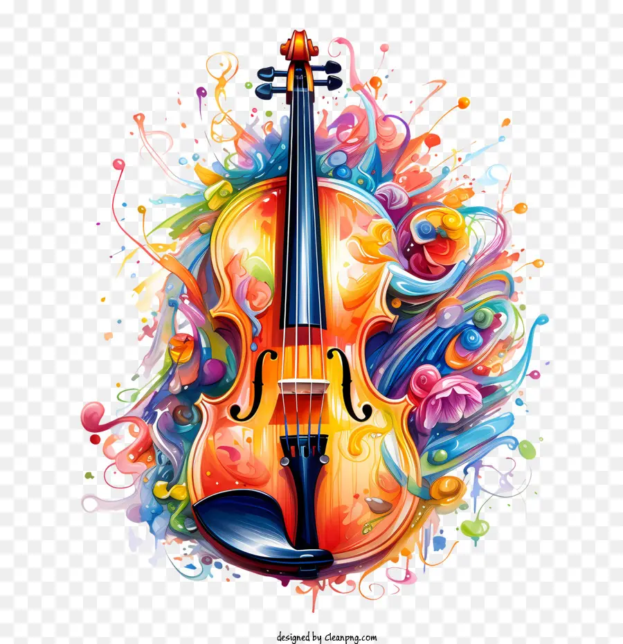 Geigentag Violin Musik farbenfrohe Zusammenfassung - 