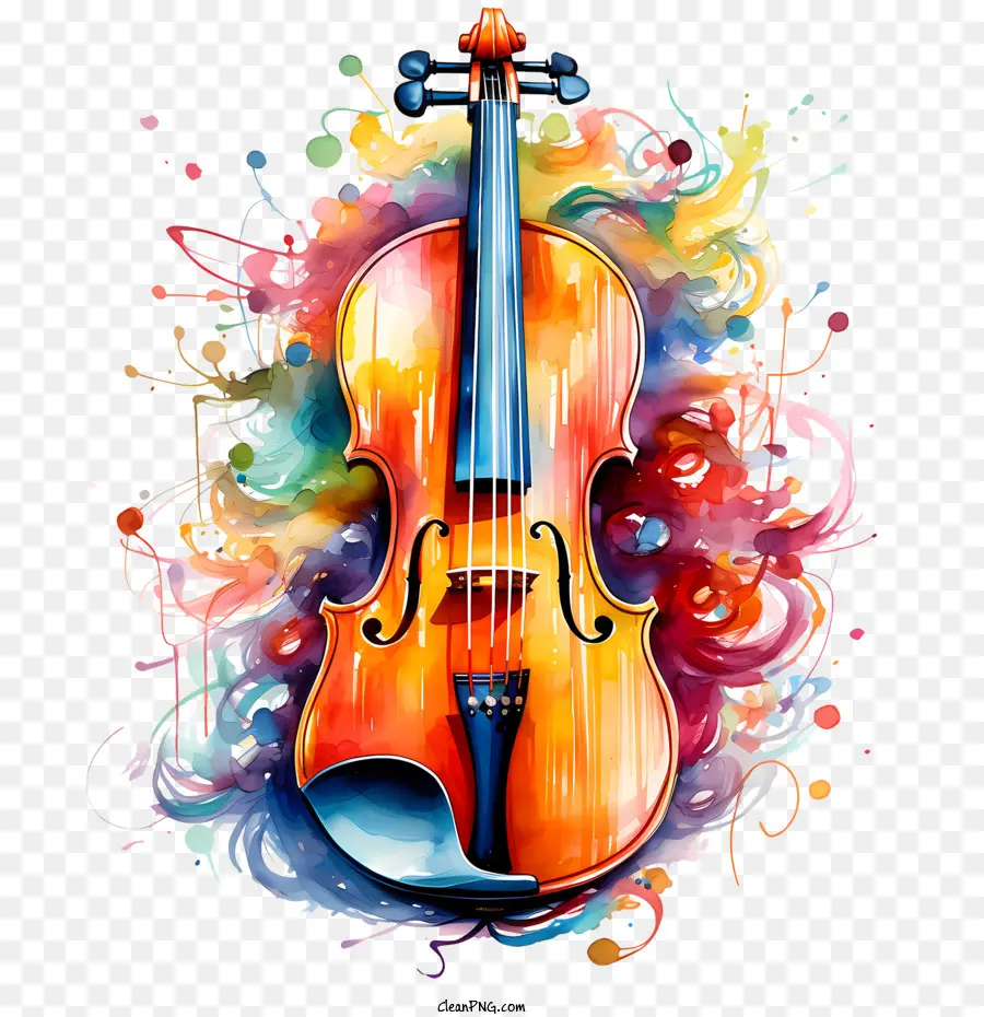 Geigentag Geige Aquarell Musikmalerei - 