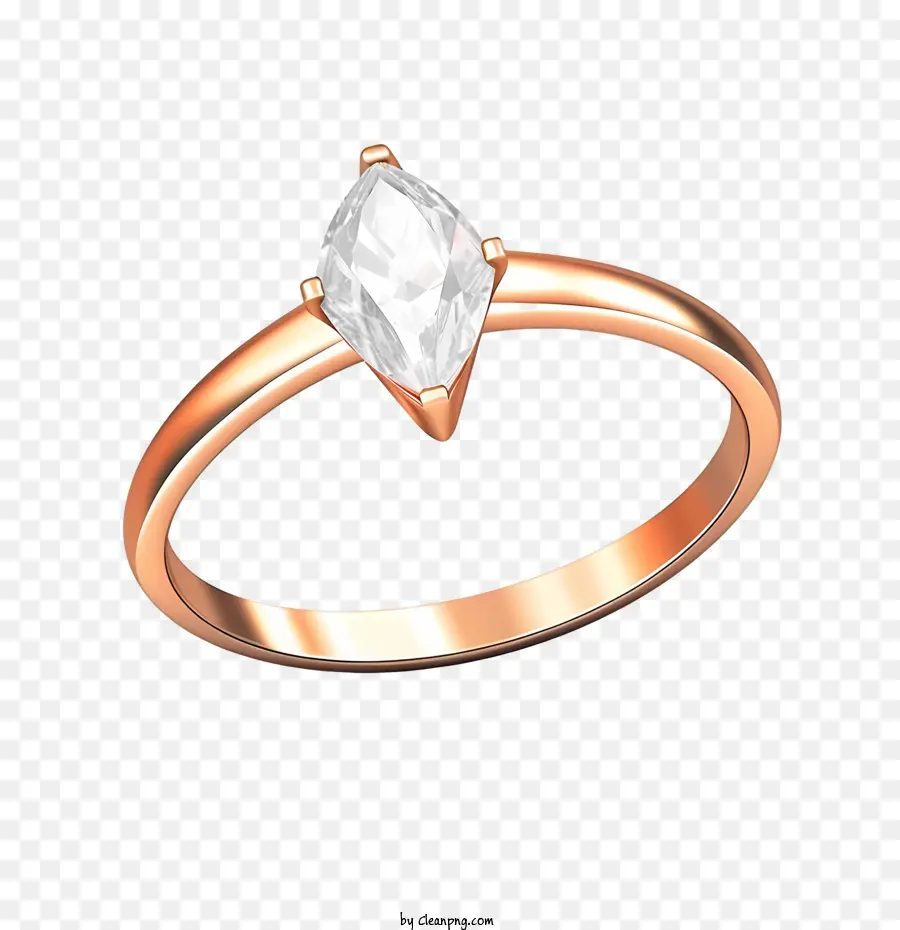 Nhẫn kim cương Ring Kim cương Rose Gold Solitaire - 