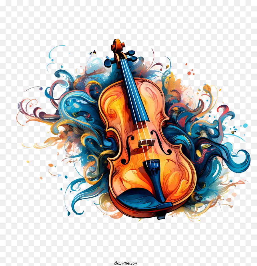 Violin Day Violin Painting Colors Fluid - 
