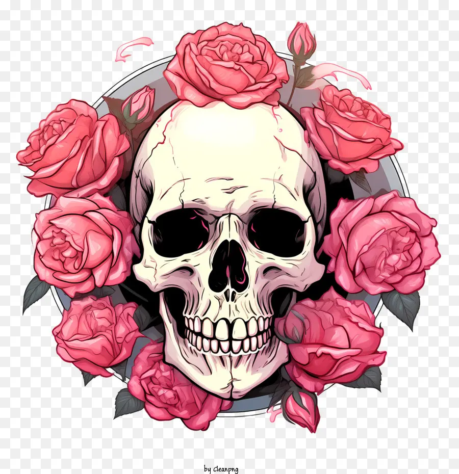 skull rose skull roses death life