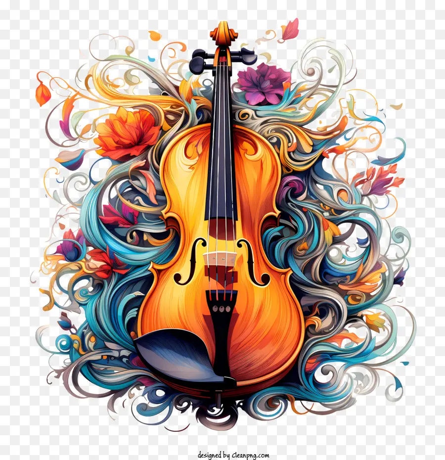 violino giorno colorato floreale violino strumento musicale - 