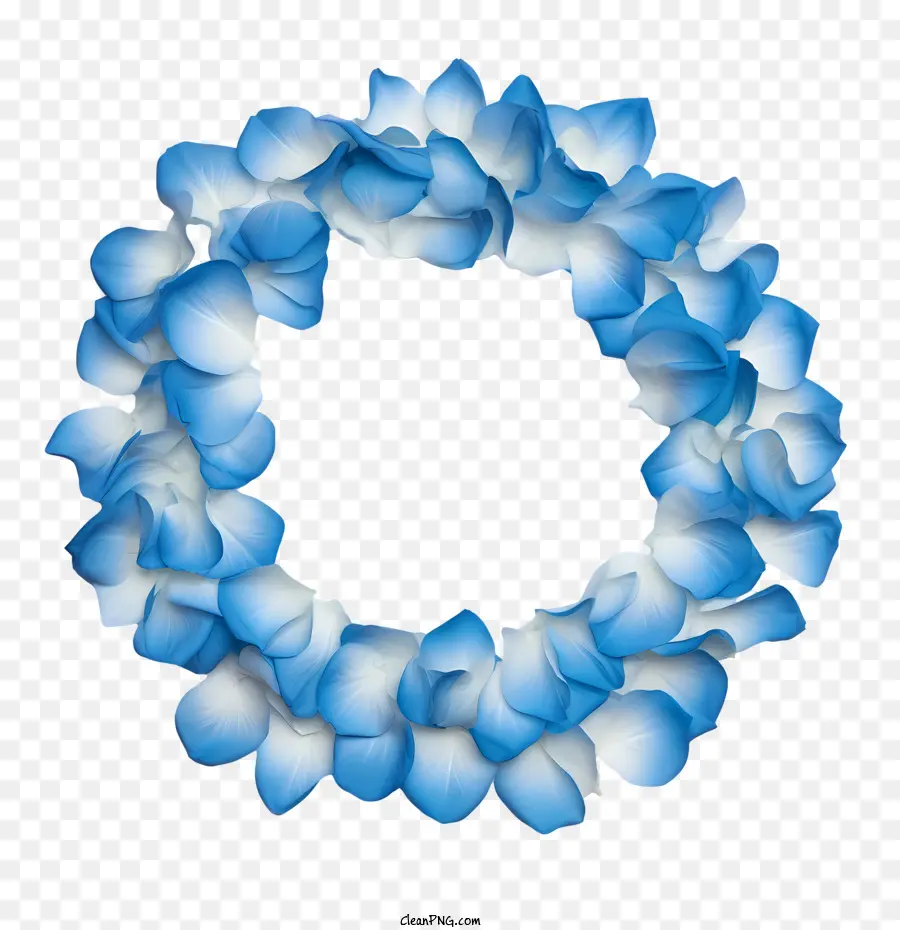 petali di rosa cerchio cornice ghirlanda blu fiori bianchi - 