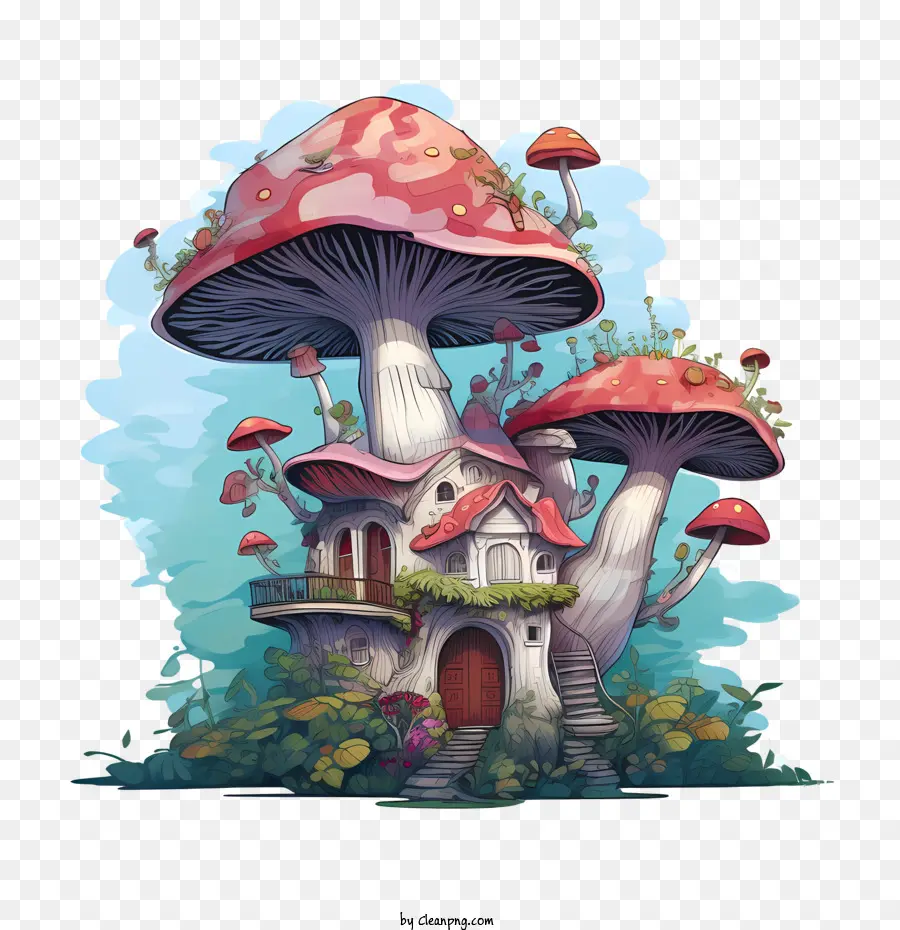 casa di funghi casa di funghi fantasy stravaganti colorati - 