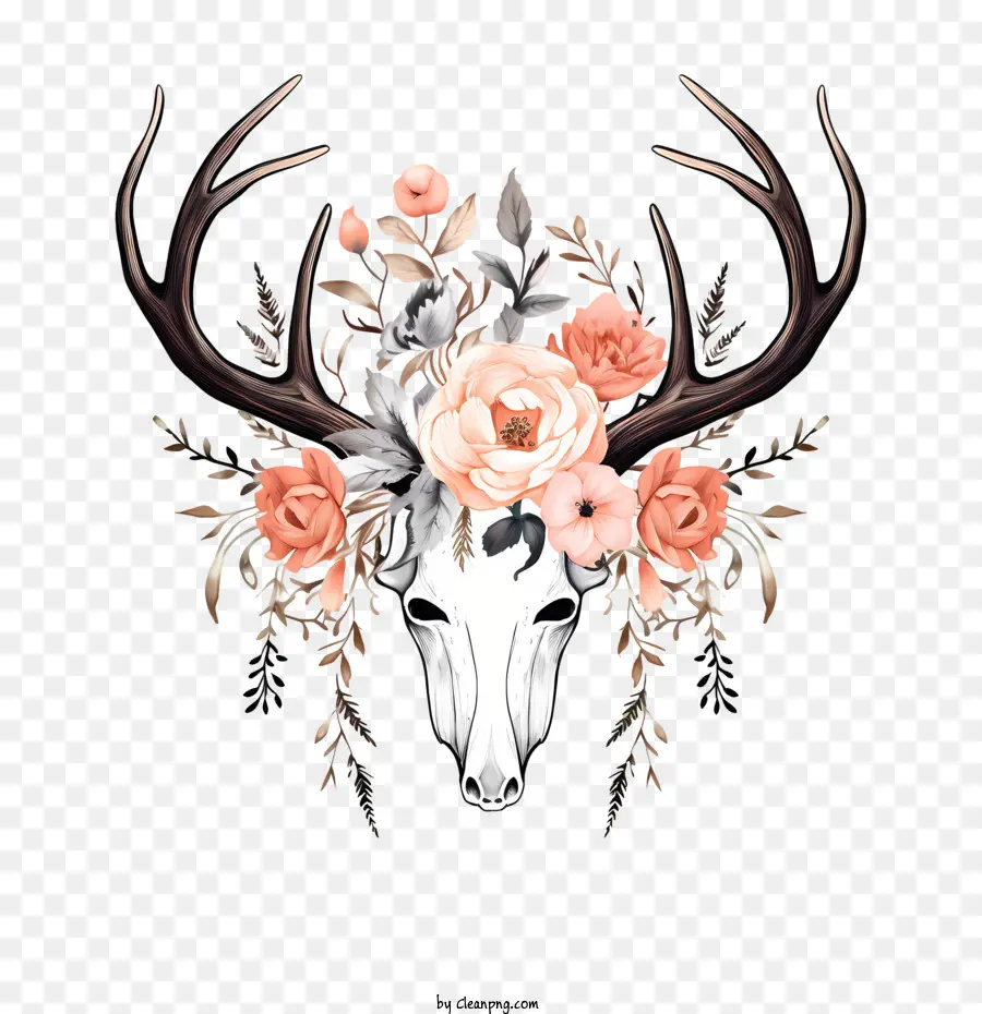 antlers and flowers deer antlers flowers fawn