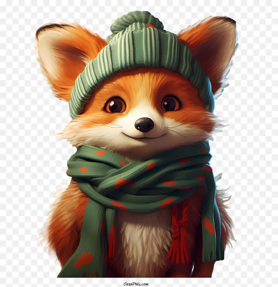 christmas fox cute adorable warm cozy