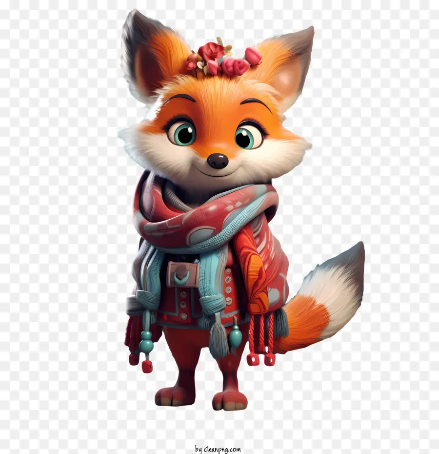 Weihnachtsfuchs Fox Winterjacke Schal - 