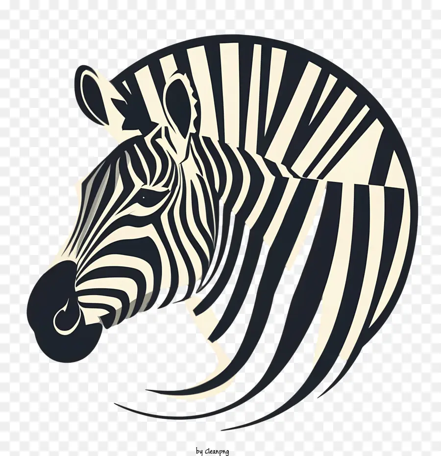 Logo zebra zebra animale in bianco e nero a strisce - 