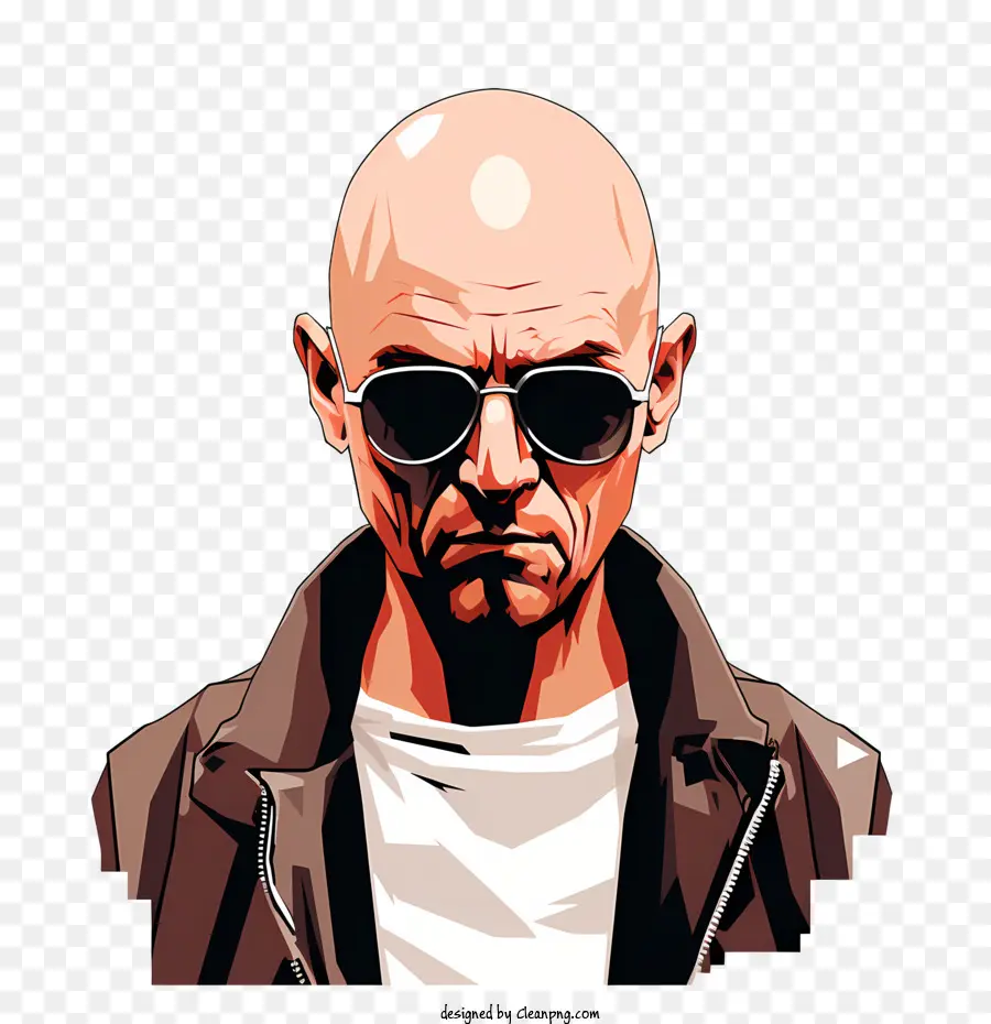 be bald and be free bald man face sunglasses