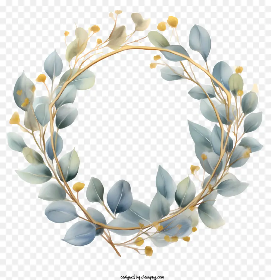 eucalyptus wreath flower wreath blue watercolor