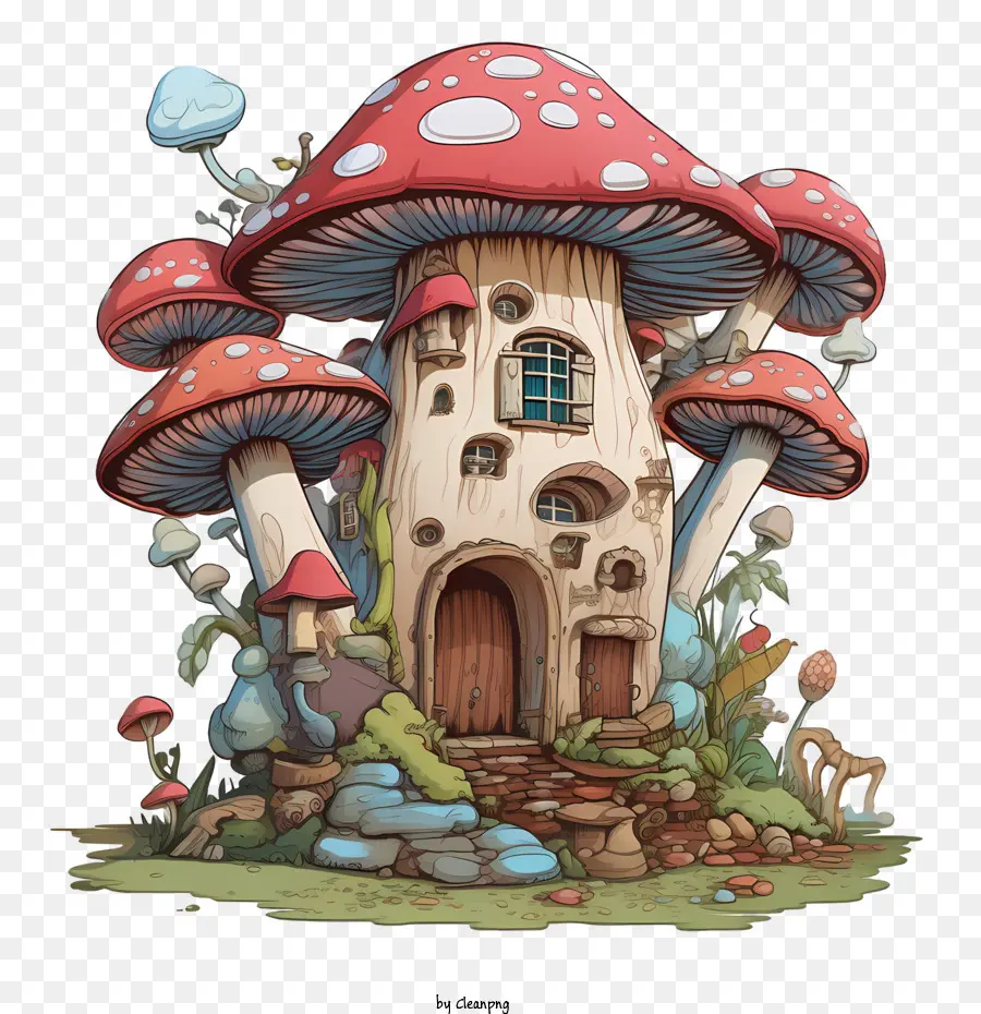 mushroom house toon whimsical mushroom cottage