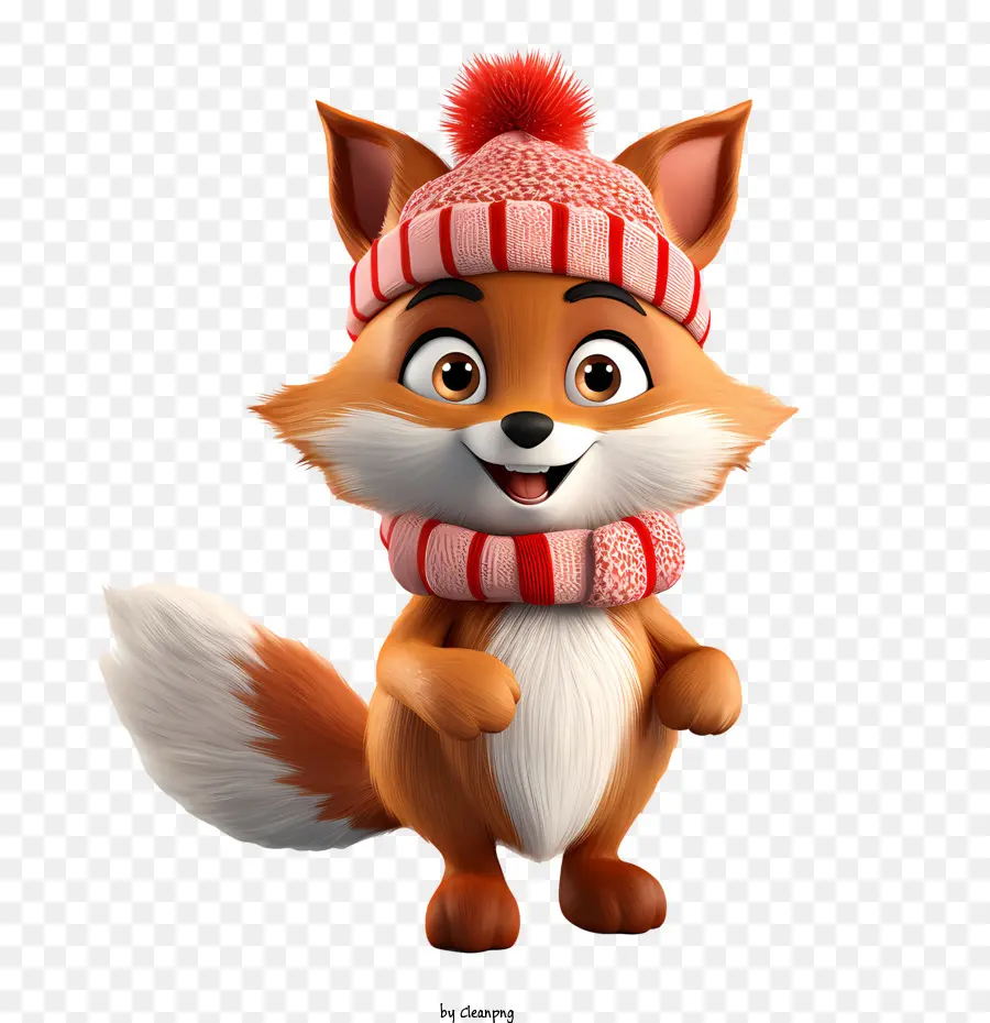 christmas fox cute adorable fluffy cozy