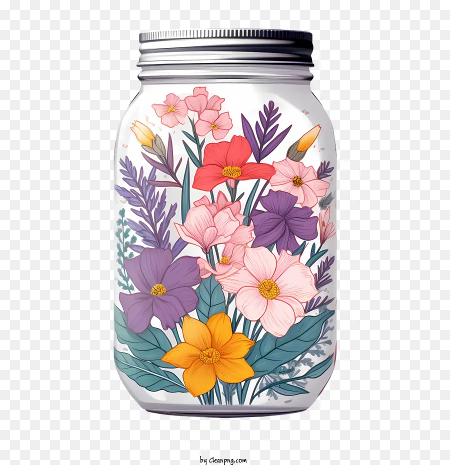 National Mason Jar Day Bouquet Cắp hoa mùa xuân - 