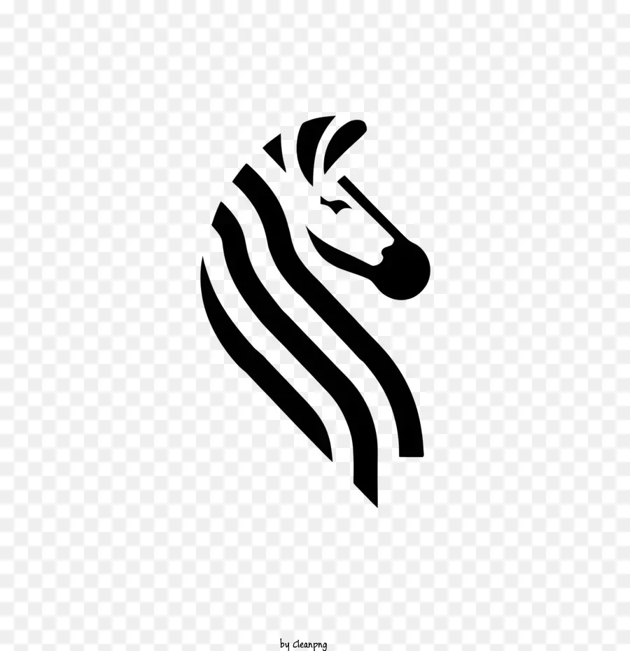 Zebra -Logo Pferd Silhouette Umriss schwarz und weiß - 