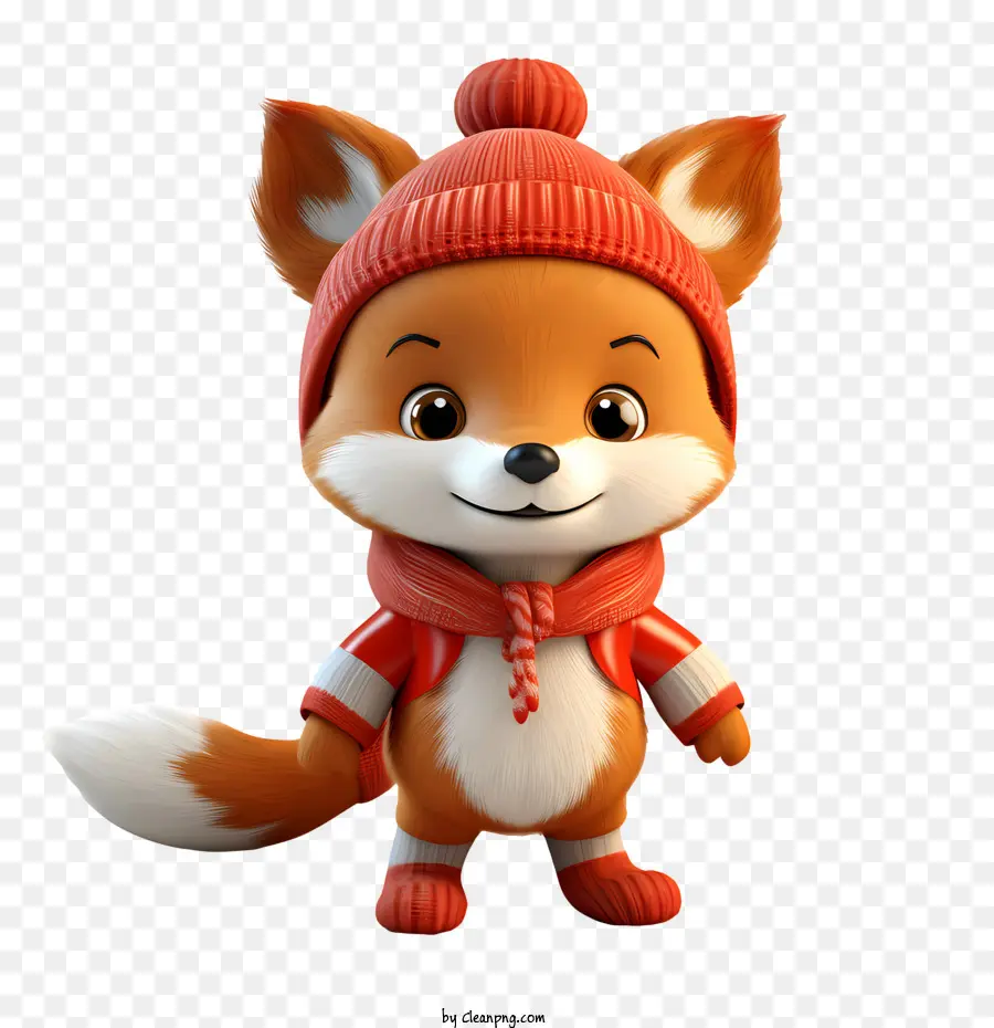 christmas fox fox cute winter hat