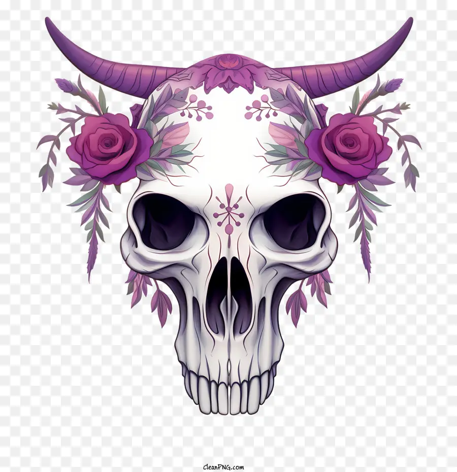 cow skull skull horns flowers gothic