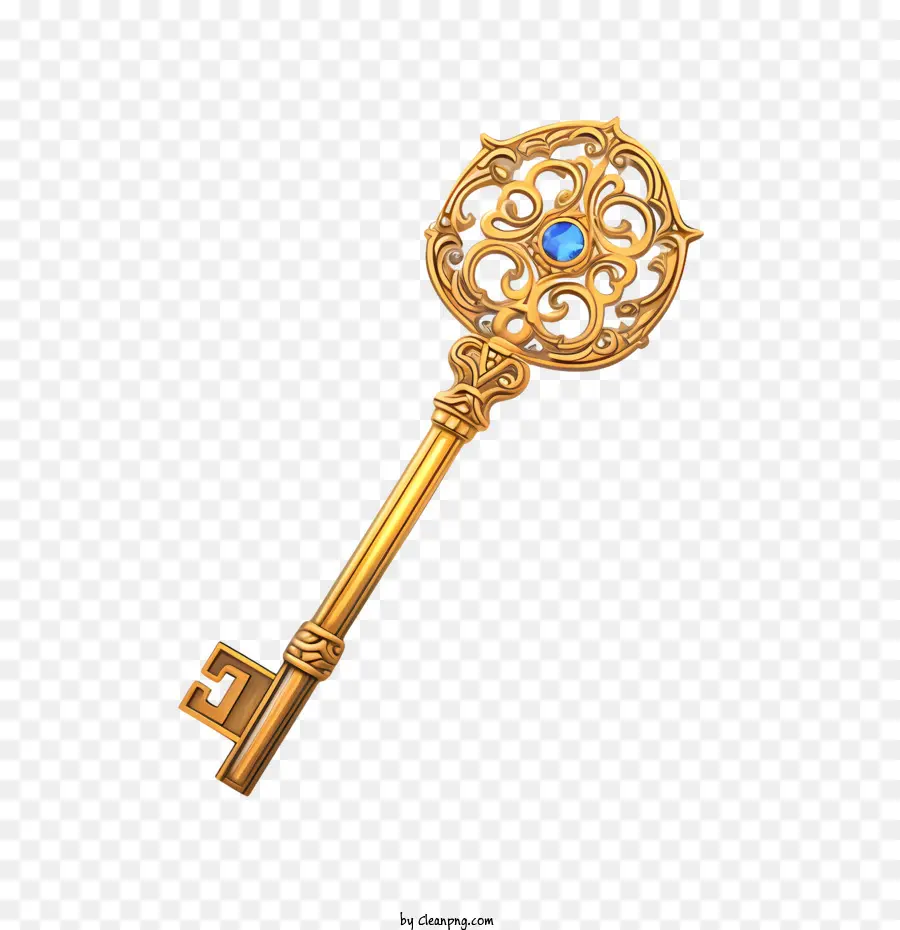 Key Golden Key Gold decorativo ornato - 