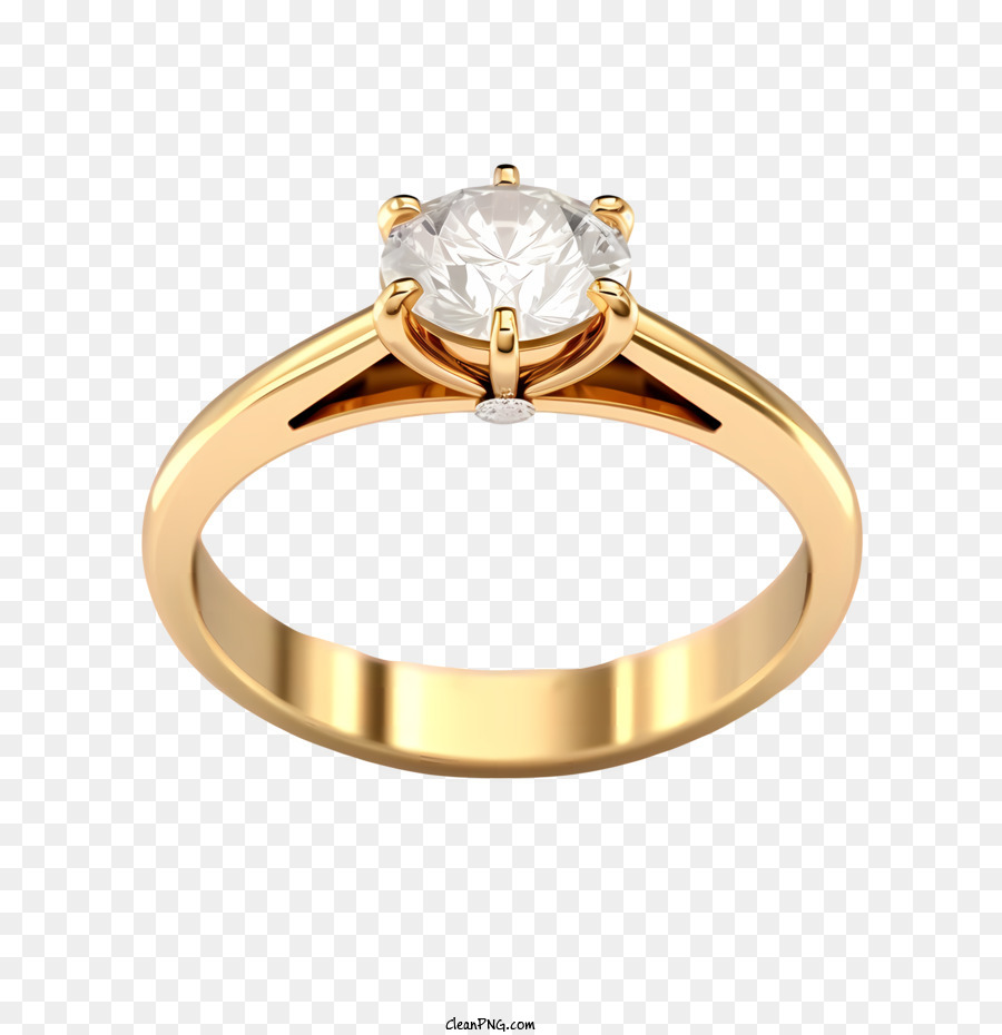 Diamantring Diamond Ring Verlobungsring Gelbgold runde Schnitt - 