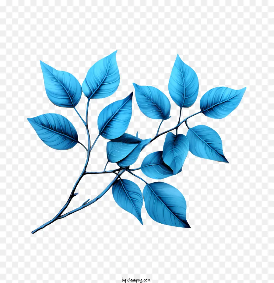 Blaue Blätter grüner Blätter Zweig dunkler Hintergrundkontrast - 