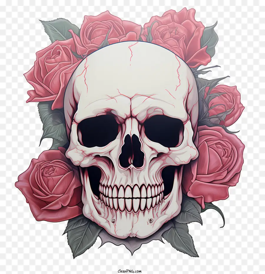 Schädel Rose Schädel Rosen Tattoo Tod - 