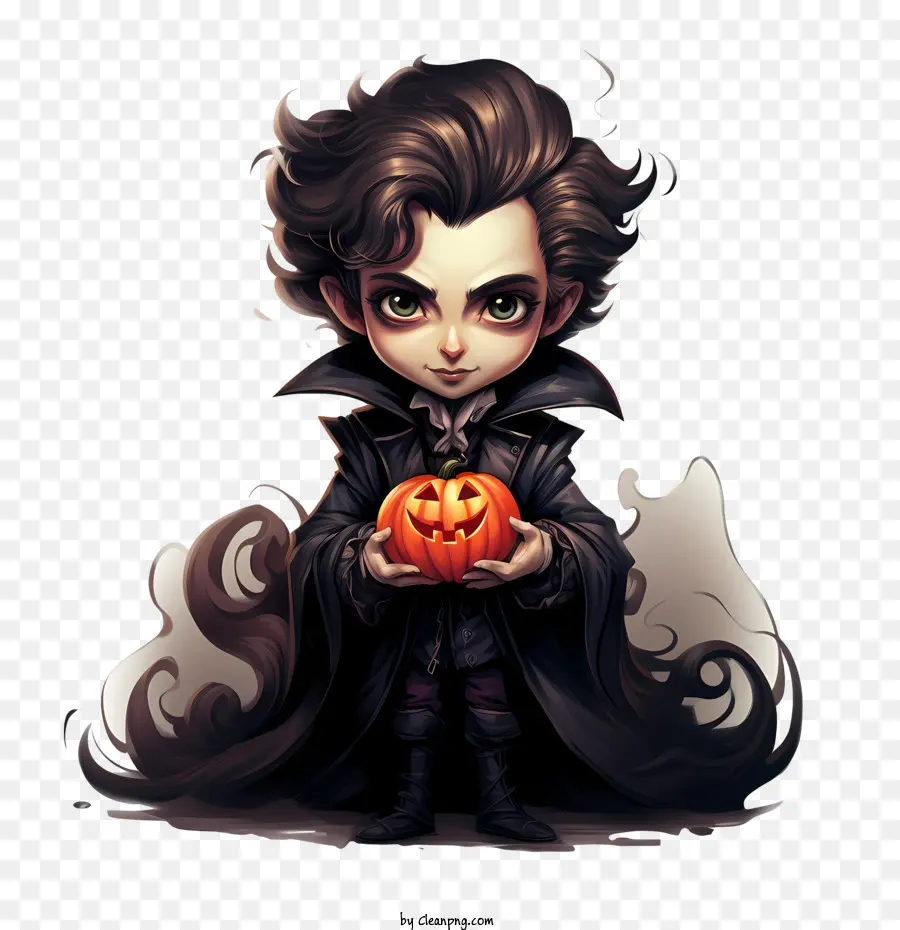 vampire and pumpkin cute scary spooky creepy