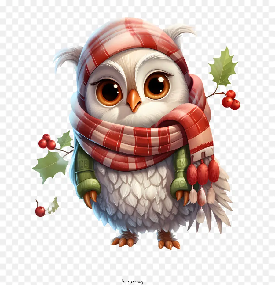 Cú Giáng sinh dễ thương Owl Owl Winter - 