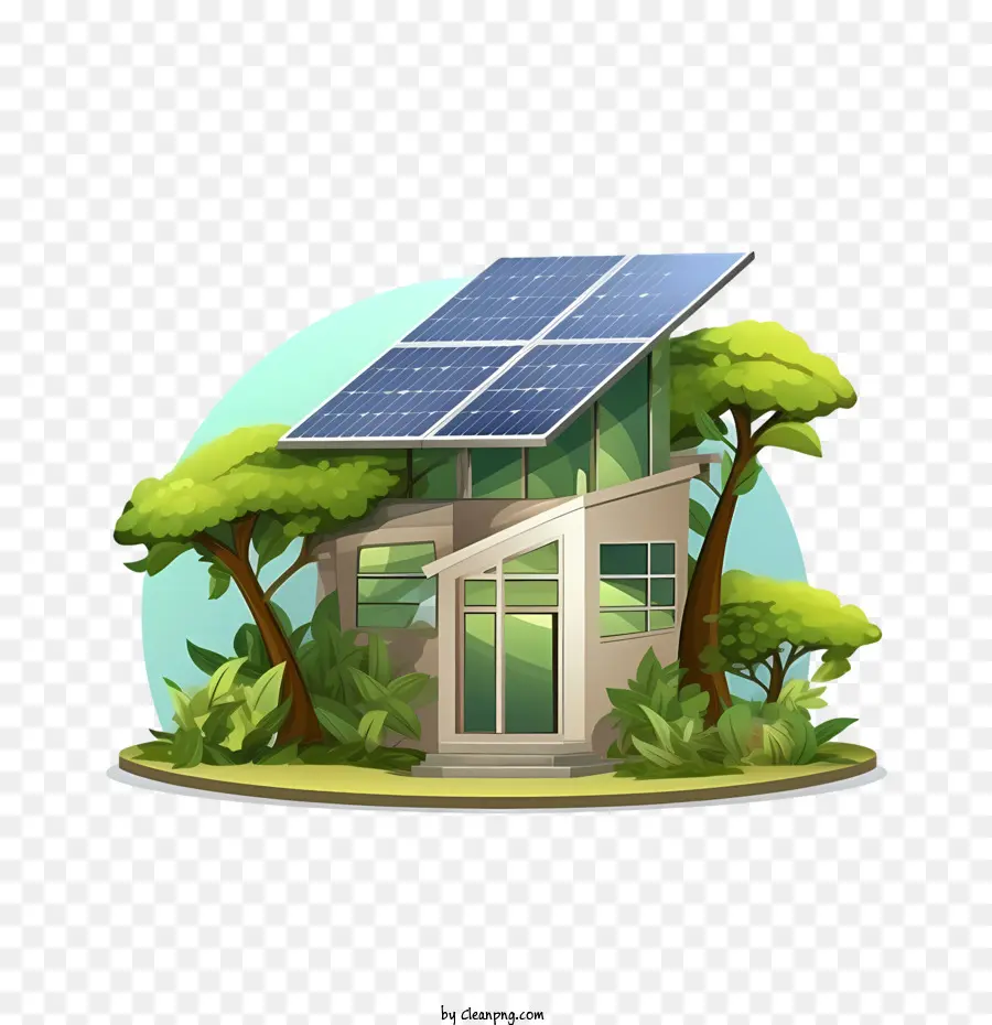 Eco House Green Eco thân thiện với bảng điều khiển năng lượng mặt trời bền vững - 