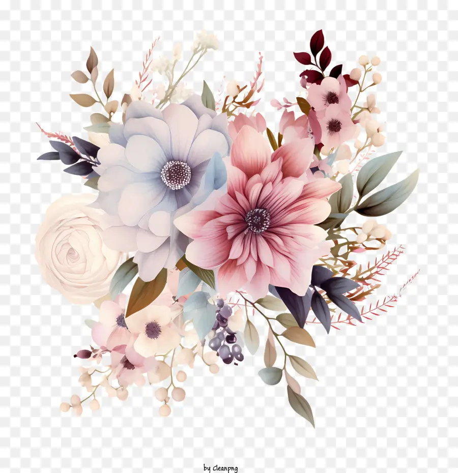 Hochzeitsblumenkunststrauß Blumen rosa blau - 